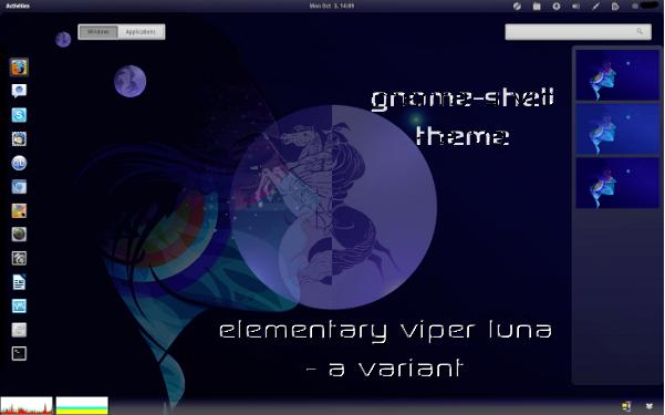 Gnome ShellElementary Viper Luna