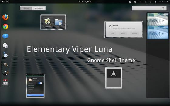 Gnome ShellElementary Viper Luna