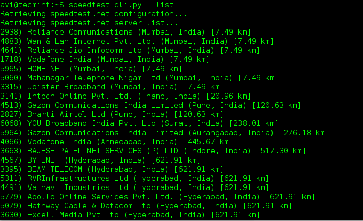 йSpeedtest-CLI