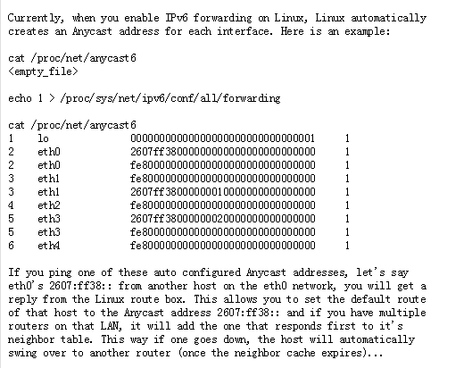 LinuxϵͳIPv6βanycastַ