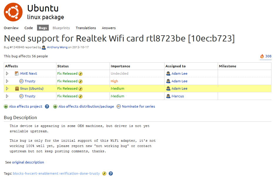 Linux Realtek RTL8723BE