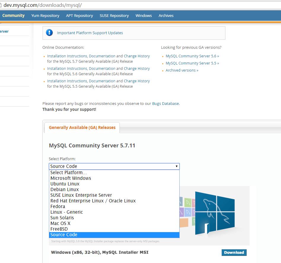 ubuntu 15.04mysql 5.7.11 linux generic