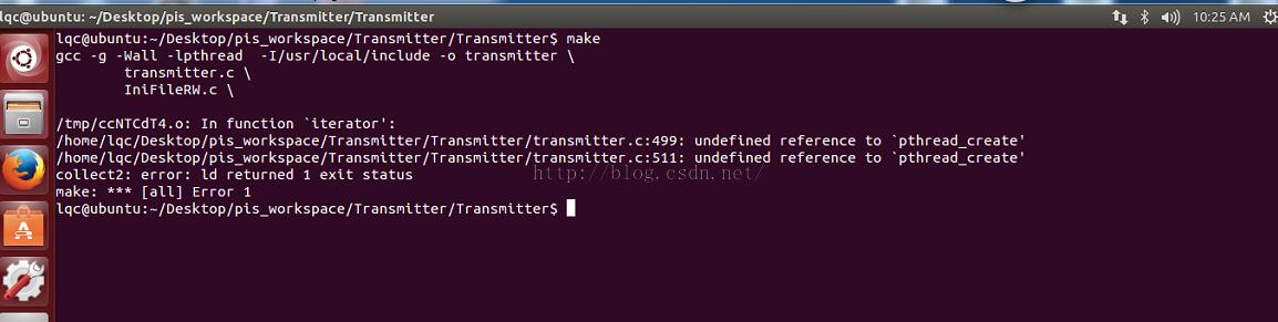 ubuntuûpthreadⱨundefined reference to 'pthread_create'