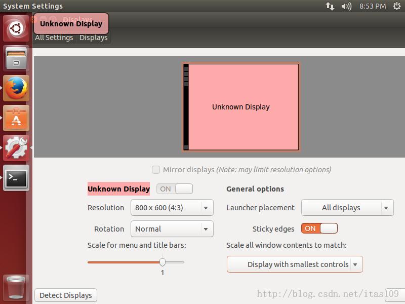 VMwareUbuntu 14.04Unknown Display