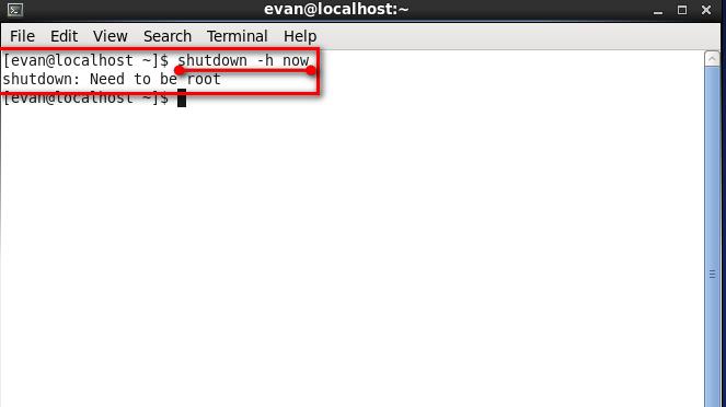 shutdown -h nowػʾshutdown: Need to be rootĽ