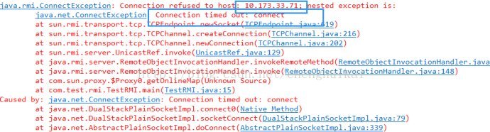 java rmi쳣Connection timed out: connectԭ򼰽