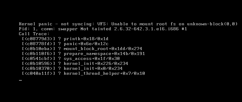 CentOSʾCentos kernel panic-not syncing:VFS:Unable to