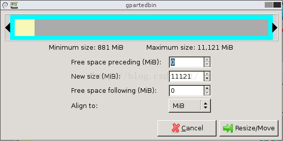 ʹgpartedvmware UBUNTU̿ռ