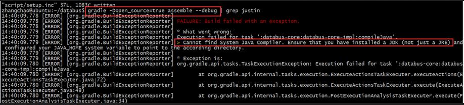 databus룺Execution failed for task ':databus-core: