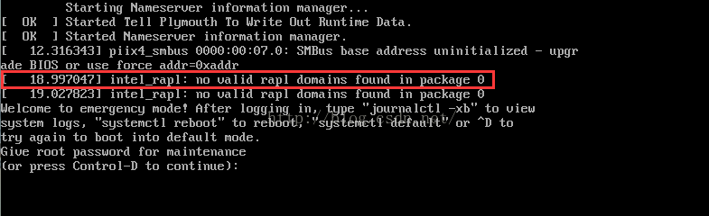 intel_rapl : no valid rapl domains found in packge0