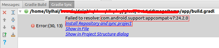 Failed to resolve: com.android.support:appcompat-v7:24.2.0