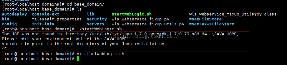 weblogicĿ¼/usr/lib/jvm/javaҲJRE