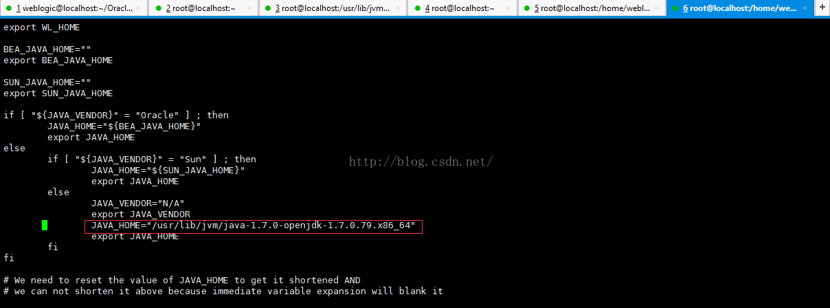 weblogicĿ¼/usr/lib/jvm/javaҲJRE