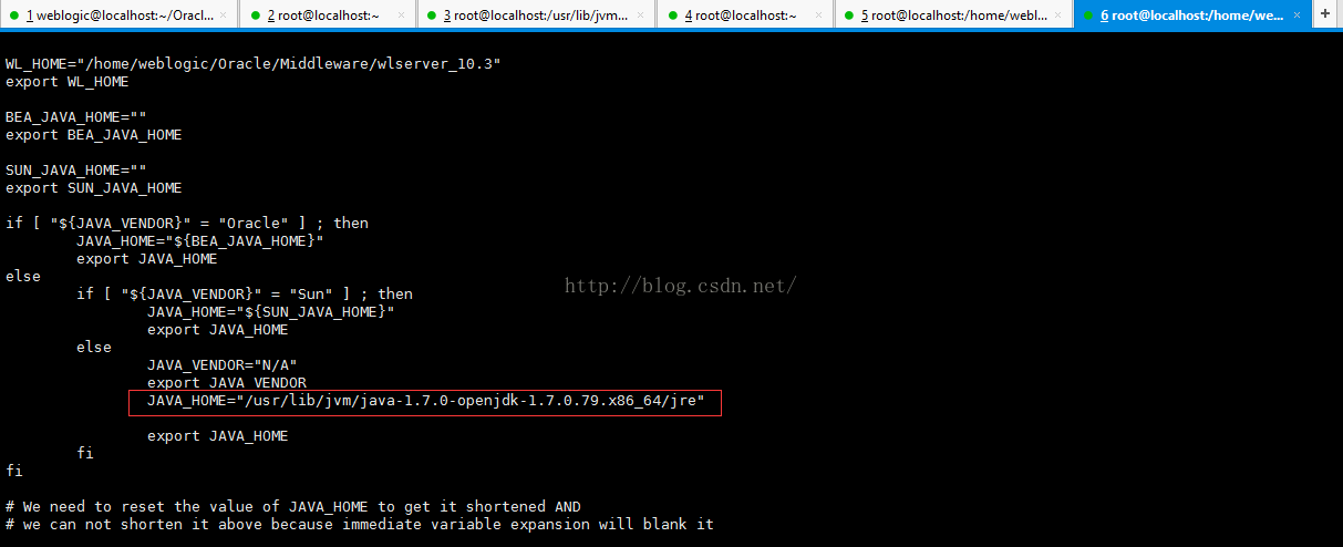 weblogicĿ¼/usr/lib/jvm/javaҲJRE