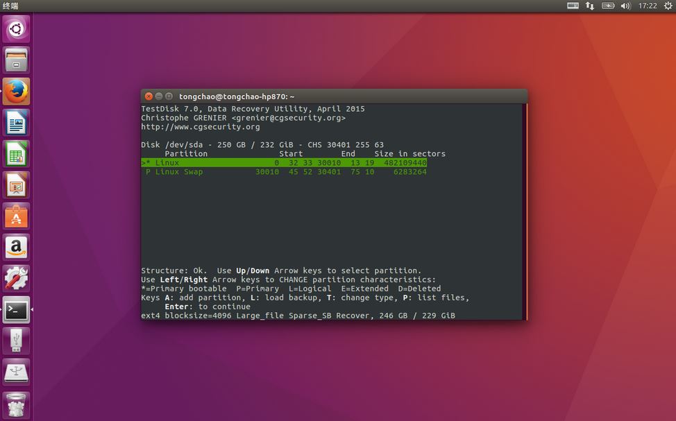 ΪװUbuntuµӲ̱Ļָ(TestDiskʹü¼)