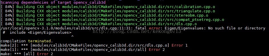 ubuntuopencv3.10-Eigen/Eigenvalues: No such file