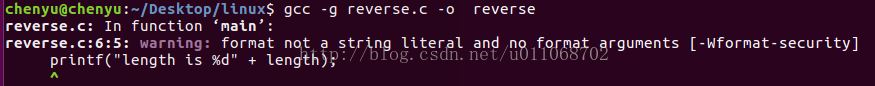 linuxдCwarning: format not a string literal and no