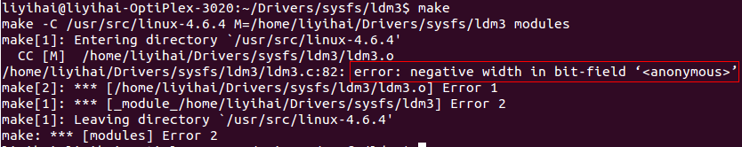 ʾerror: negative width in bit-field <anonymous>