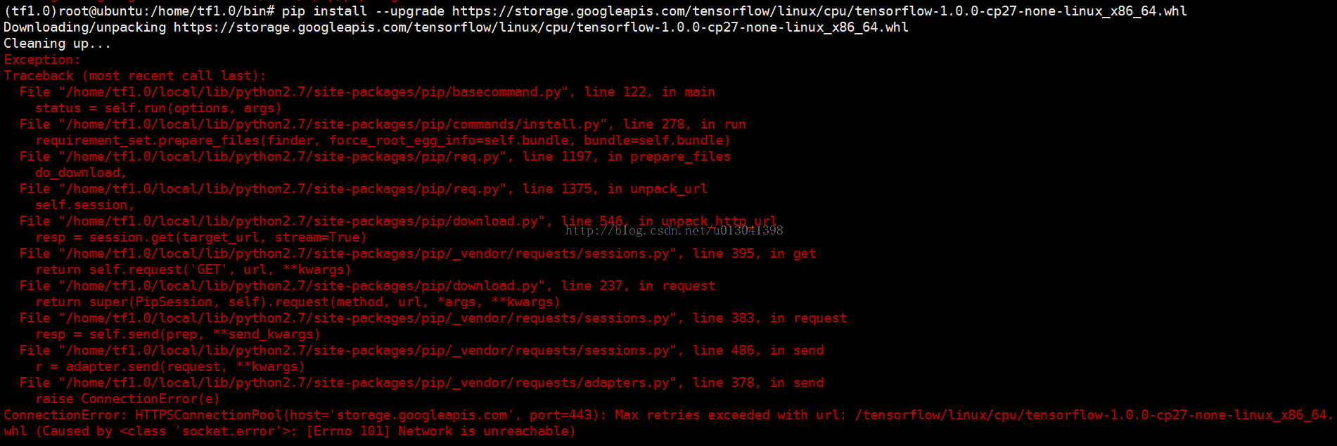 linux°װtensorflow1.0ConnectionError쳣