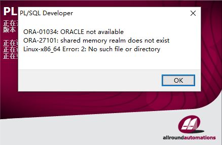 ORA-01034:ORACLE not available ORA-27101:.Linux-x86_64