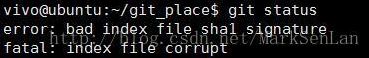 error:bad index file sha1 signature fatal:index file corrupt