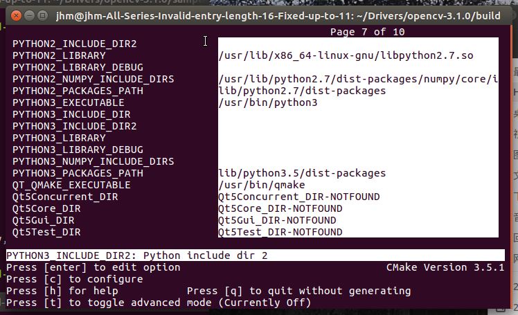 ubuntu16.04opencv3.1+python3.5