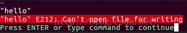 vi½ļļʱʾE212: Can't open file for writing