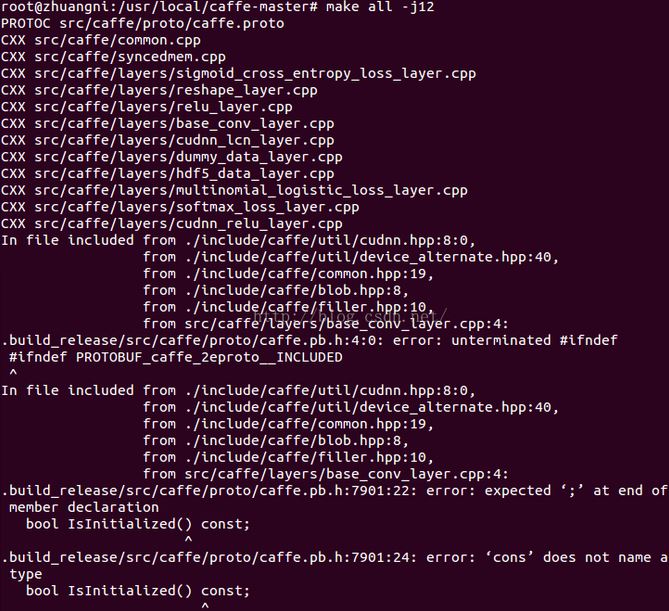caffe[.build_release/src/caffe/common.o] Error 1
