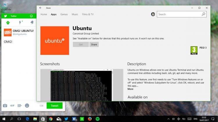 Windows 10 loves Ubuntu