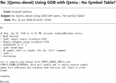 ʹQEmuLinuxںˡNo symbol table is loaded.